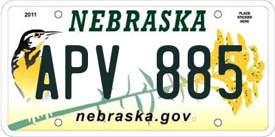 NE license plate APV885