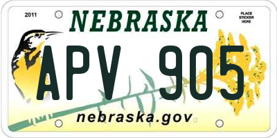 NE license plate APV905