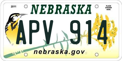 NE license plate APV914
