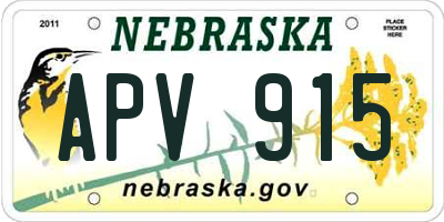 NE license plate APV915