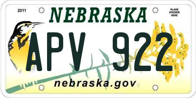 NE license plate APV922