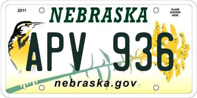 NE license plate APV936