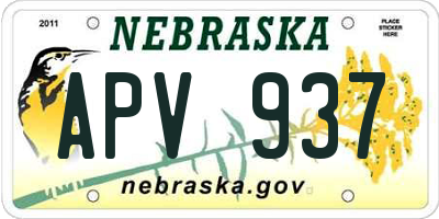 NE license plate APV937