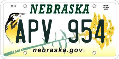 NE license plate APV954