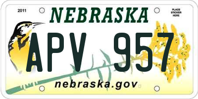NE license plate APV957