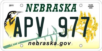 NE license plate APV977