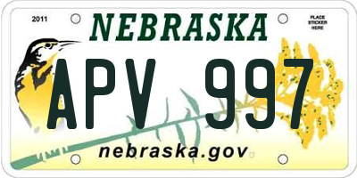 NE license plate APV997