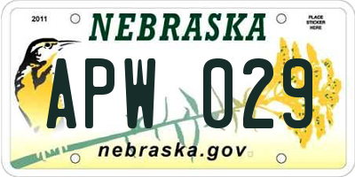 NE license plate APW029