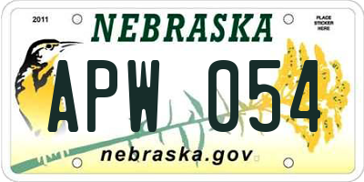 NE license plate APW054