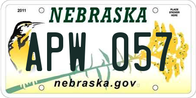 NE license plate APW057