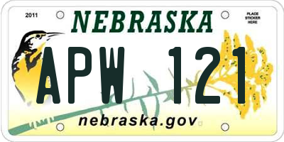 NE license plate APW121