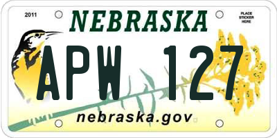 NE license plate APW127