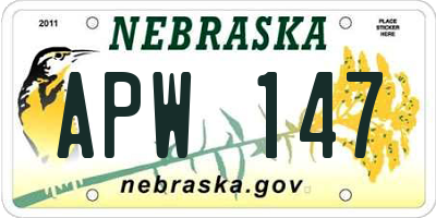 NE license plate APW147