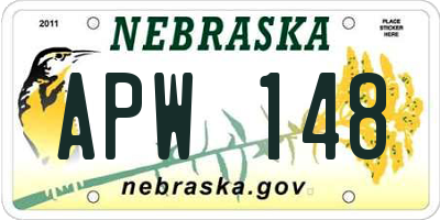 NE license plate APW148