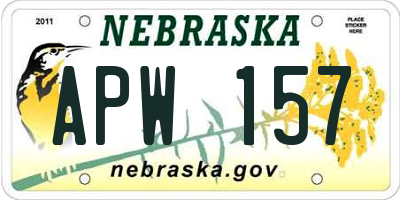 NE license plate APW157