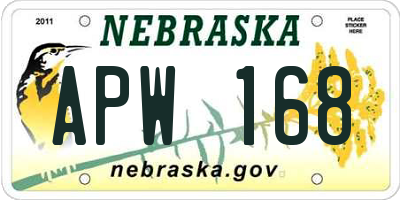 NE license plate APW168