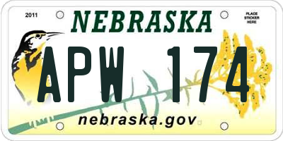NE license plate APW174