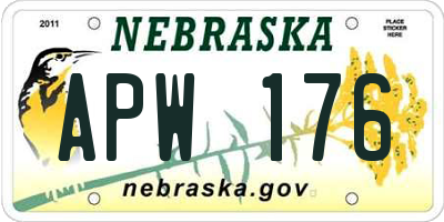 NE license plate APW176