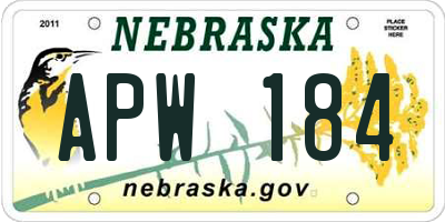 NE license plate APW184