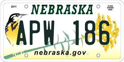 NE license plate APW186