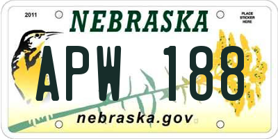 NE license plate APW188