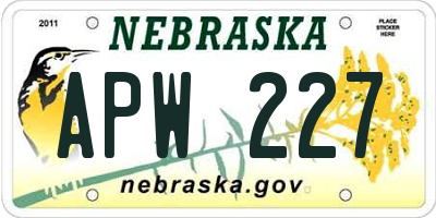 NE license plate APW227