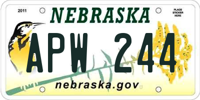 NE license plate APW244