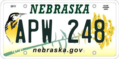 NE license plate APW248