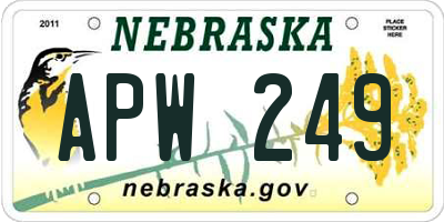 NE license plate APW249