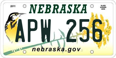 NE license plate APW256