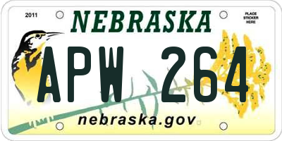 NE license plate APW264