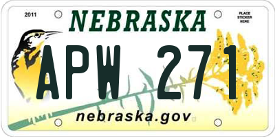 NE license plate APW271