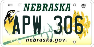 NE license plate APW306