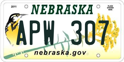 NE license plate APW307
