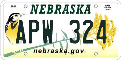 NE license plate APW324