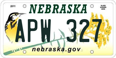 NE license plate APW327