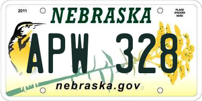 NE license plate APW328