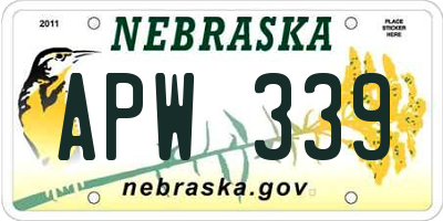NE license plate APW339