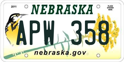 NE license plate APW358