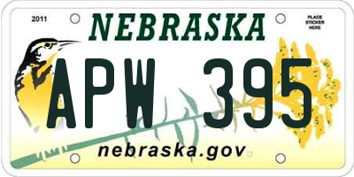 NE license plate APW395