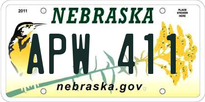 NE license plate APW411