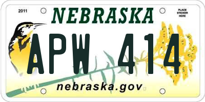 NE license plate APW414