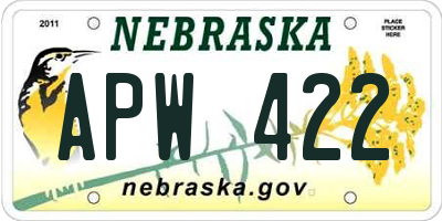 NE license plate APW422