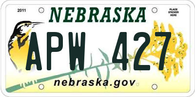 NE license plate APW427