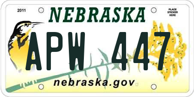 NE license plate APW447