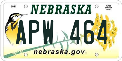 NE license plate APW464