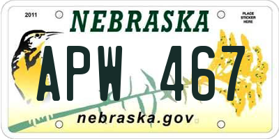 NE license plate APW467