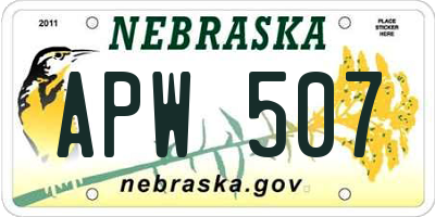 NE license plate APW507