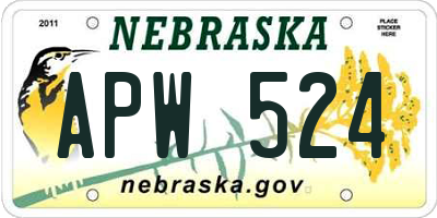 NE license plate APW524
