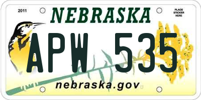 NE license plate APW535